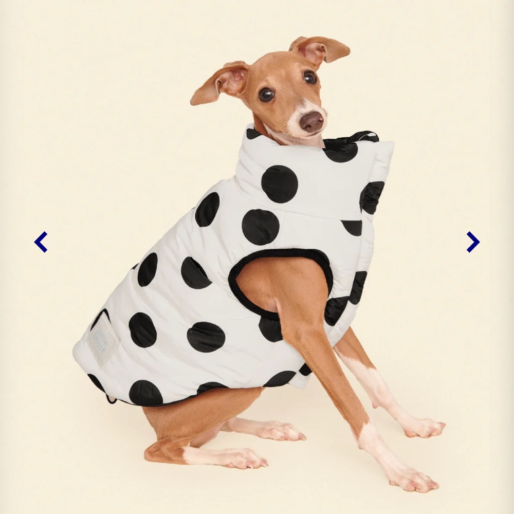 Little Beast Betty Puffer Jacket B&W Polka Dot vest